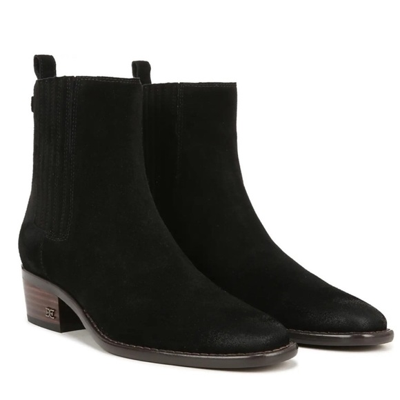 Sam Edelman Black Suede Bronson Chelsea Booties - Size 6 - Picture 1 of 15